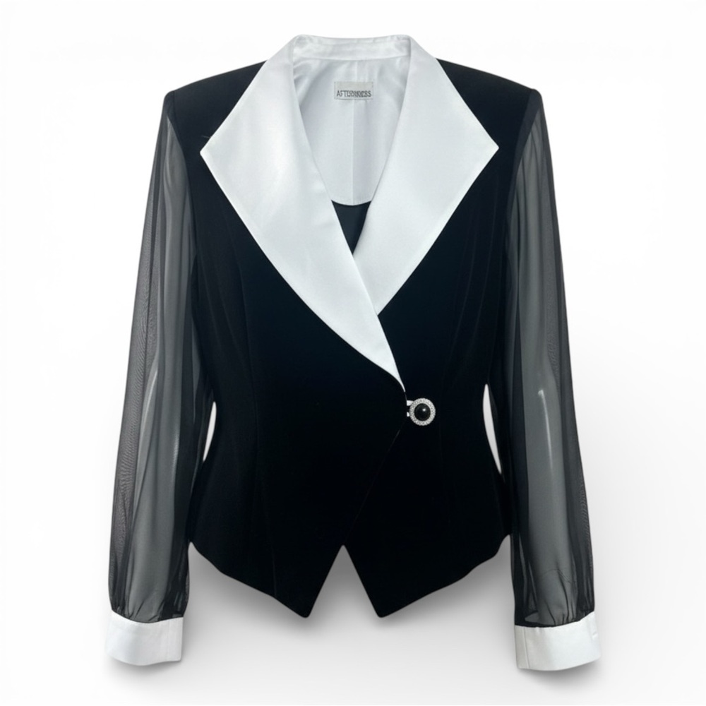 After Dark Tuxedo Style Blazer Black